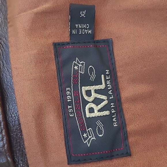 RRL Double RL Dark Brown Goat Leather XL Mens‎ Workwear Moto Flight Jacket RARE - Picture 10 of 14